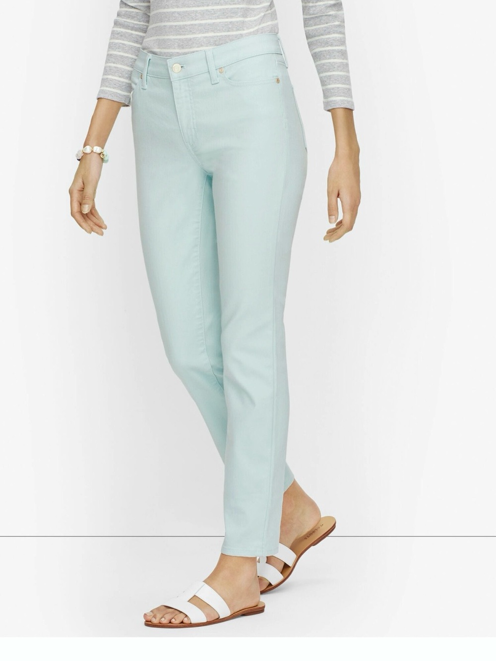 NWT Talbots Light Aqua Slim Ankle Jeans